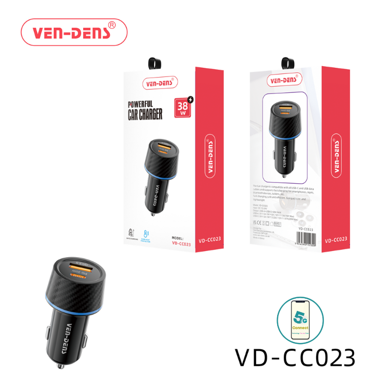 38w dual port powerful car charger