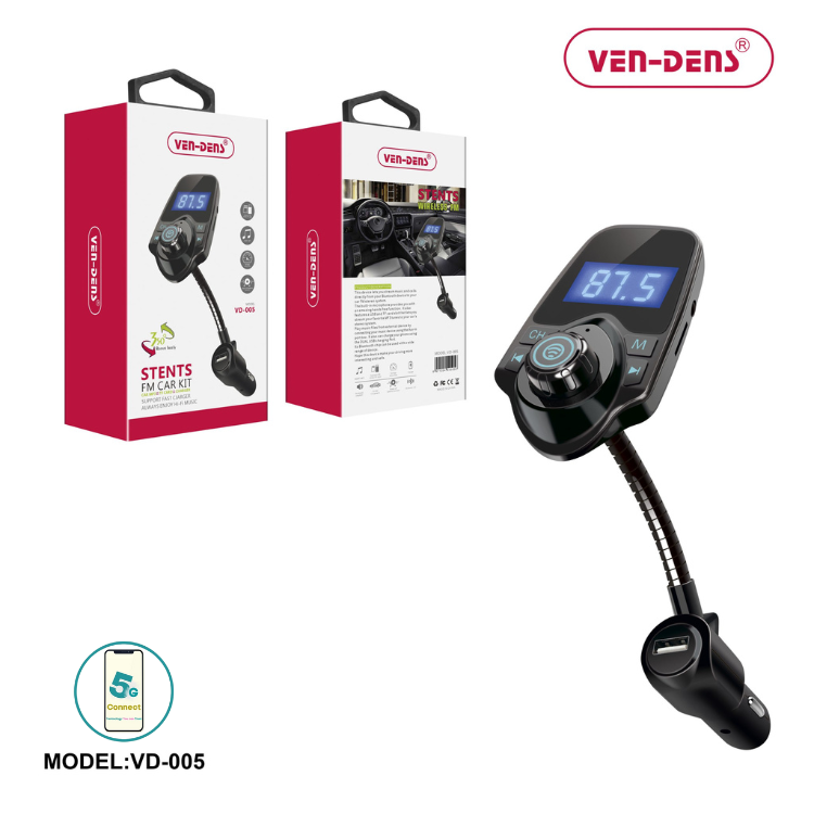 Car Charger and Bluetooth FM Player with USB/TF/Aux Port
