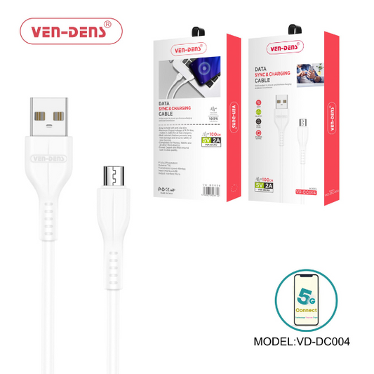USB to Micro Charging Cable 2A White (1 Meter)