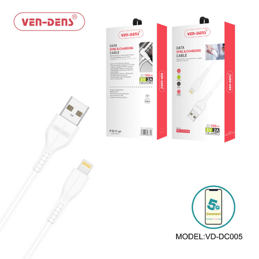 USB to Lightning Charging Cable 2A White (1 Metre)