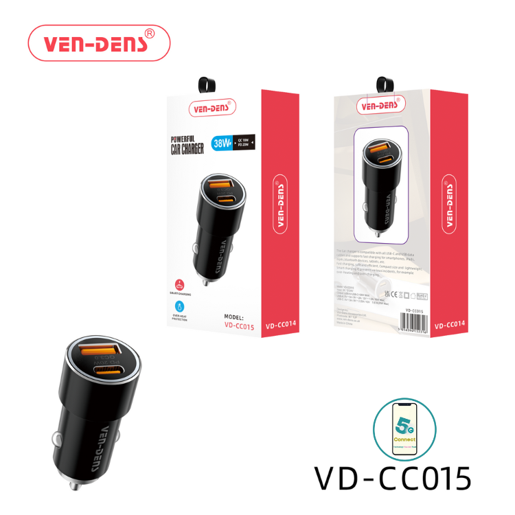 38w dual port powerful car charger