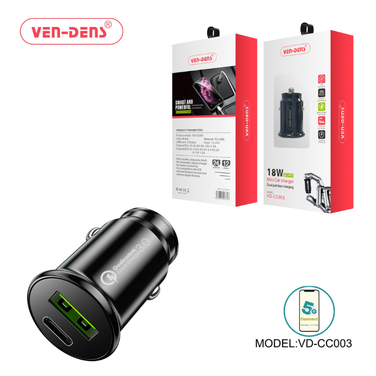 Car Charger 18W Mini PD + USB