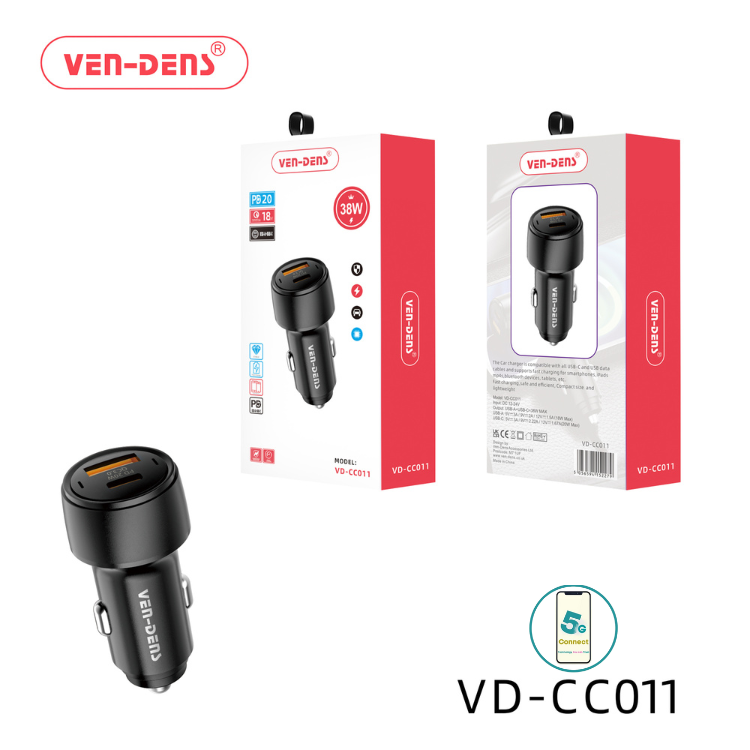 38w dual port car charger