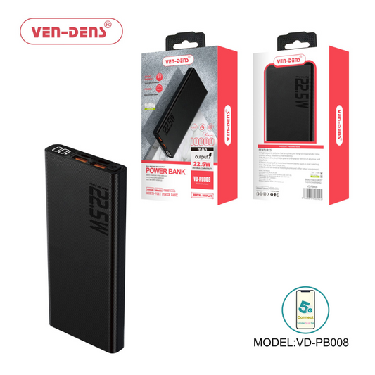 Power Bank 10000mAh Portable Charger 22.5W Dual Port USB & USB C Power Bank