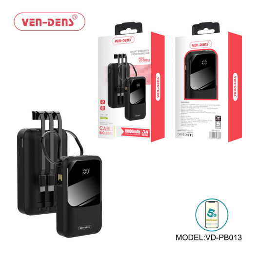 Power Bank 10000mAh 3A Output with 3Types Of Charging Cables