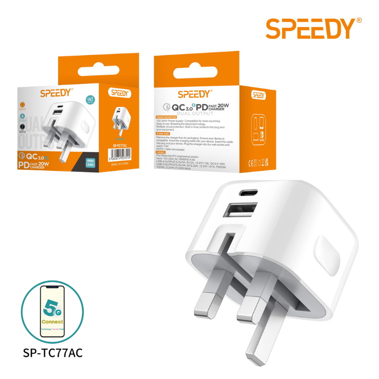 USB Type-C+PD 20w Fast Charger Folding Plug